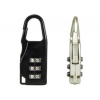 mini travel padlock resettable 3 digit combination lock for luggage security in black or white