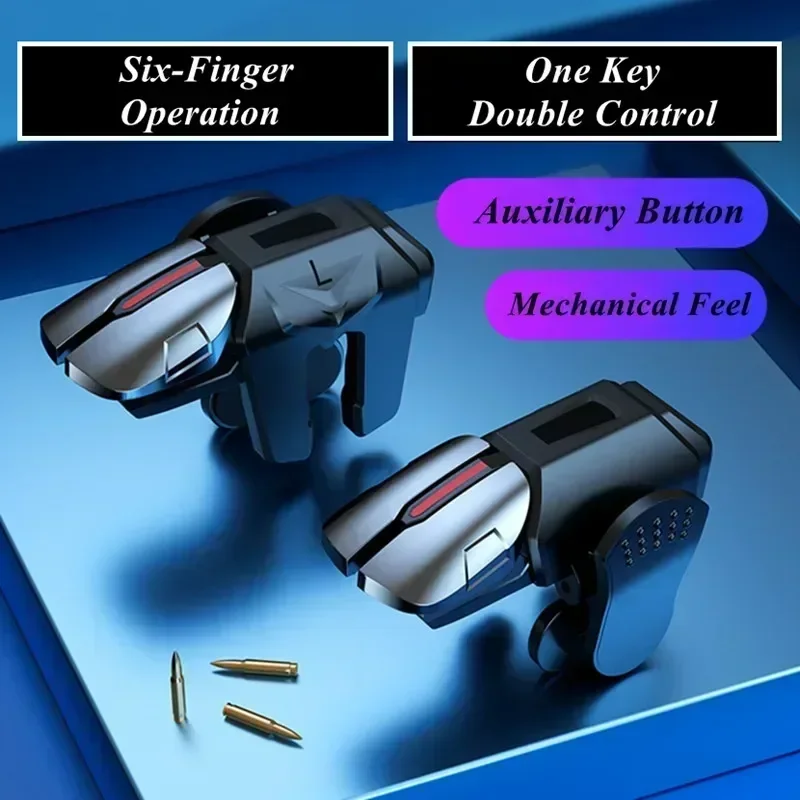 six finger mobile game trigger for pubg aim shooting compatible with iphone and android - Image 4