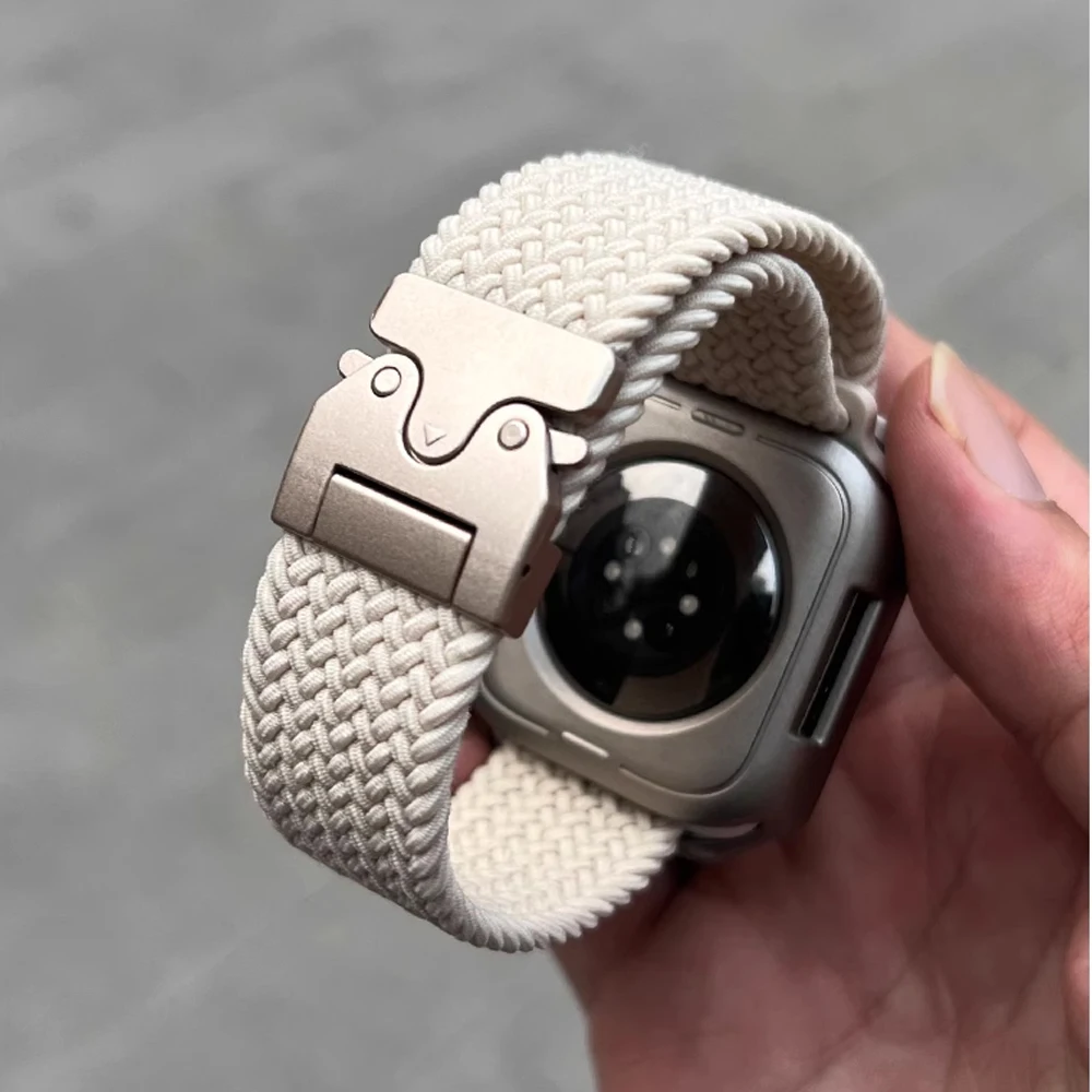 comfortable unisex parachute straps for apple watch series 9 8 7 6 5 stylish braided band - Image 6