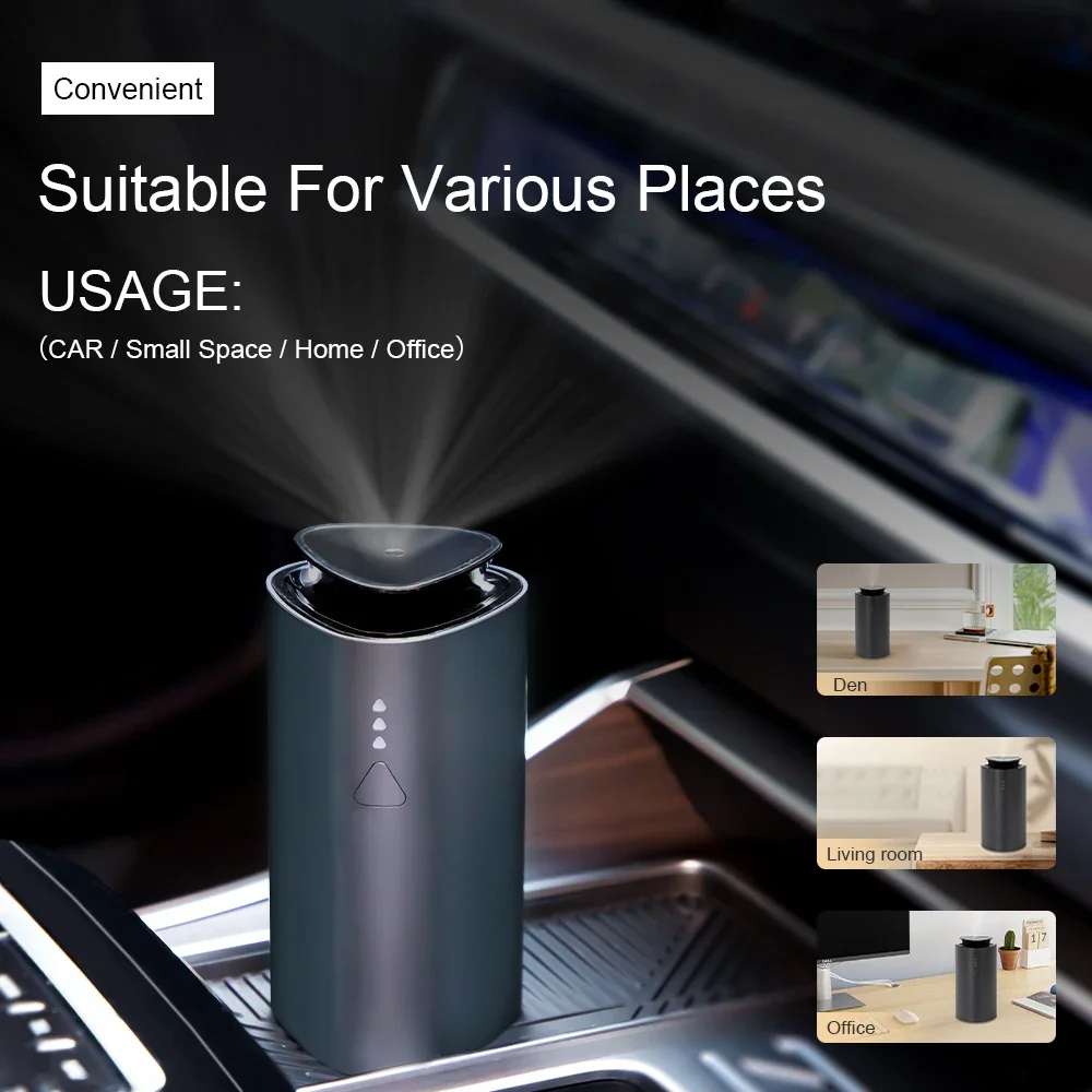 compact car diffuser humidifier with usb charging portable aromatherapy air purifier 1200mah battery - Image 5
