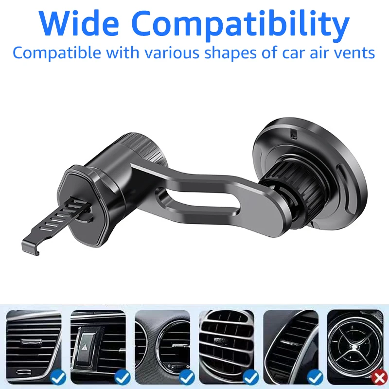 universal magnetic car phone holder strong grip air vent mount for iphone and samsung compatible - الصورة 7