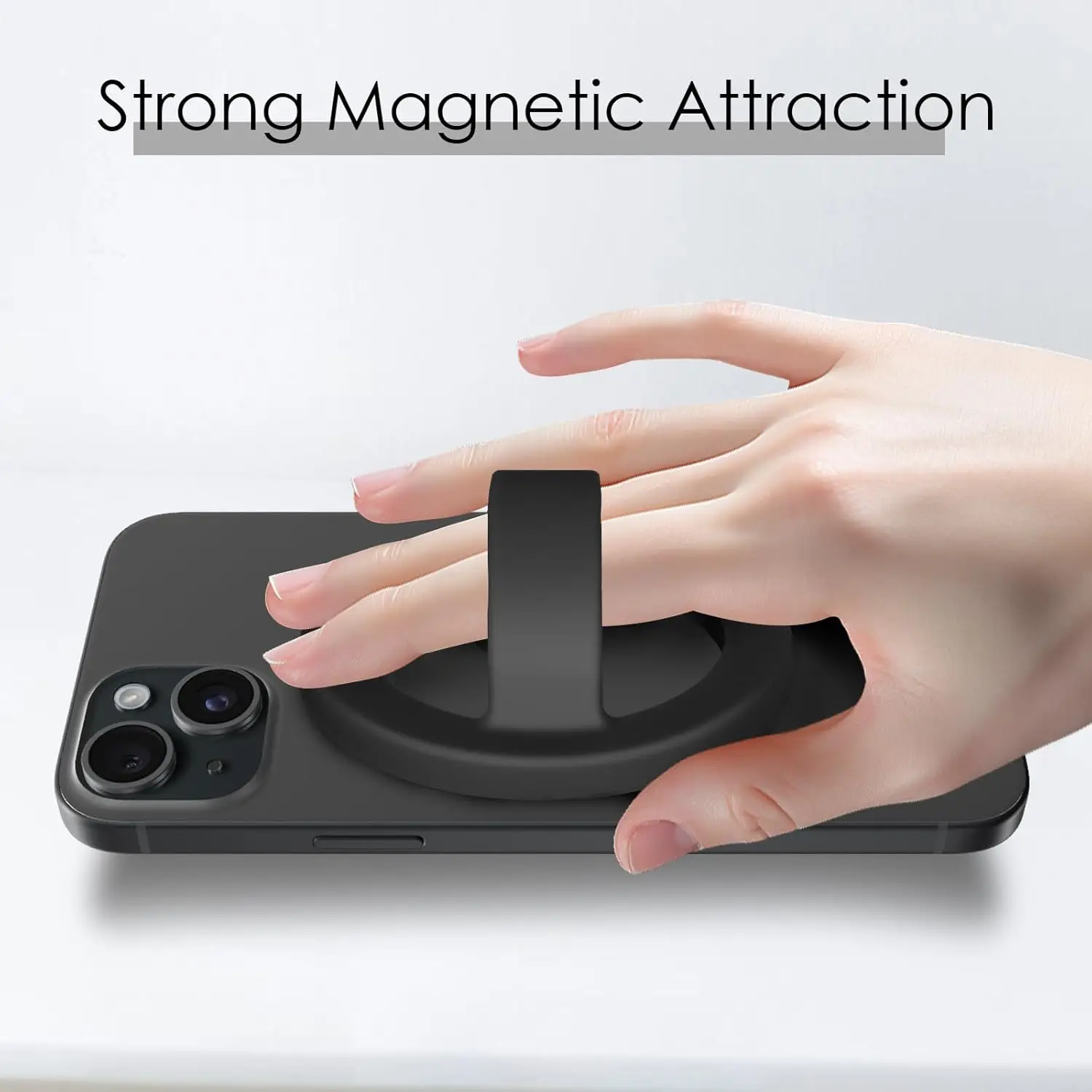 magnetic silicone phone holder for iphone and samsung universal loop grip stand in various colors - الصورة 3