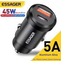fast charging 45w usb car charger compatible with iphone samsung huawei xiaomi rapid charge