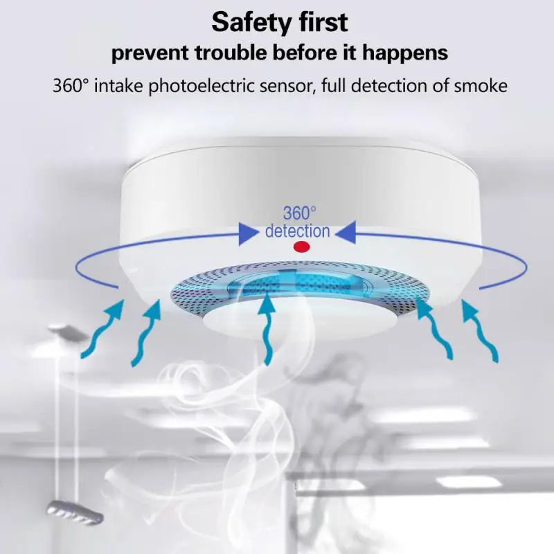 high sensitivity wireless smoke detector with wifi connectivity for smart home security system - Image 5