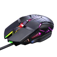 ergonomic wired gaming mouse 3200dpi with rgb lighting and silent buttons for pc and laptop