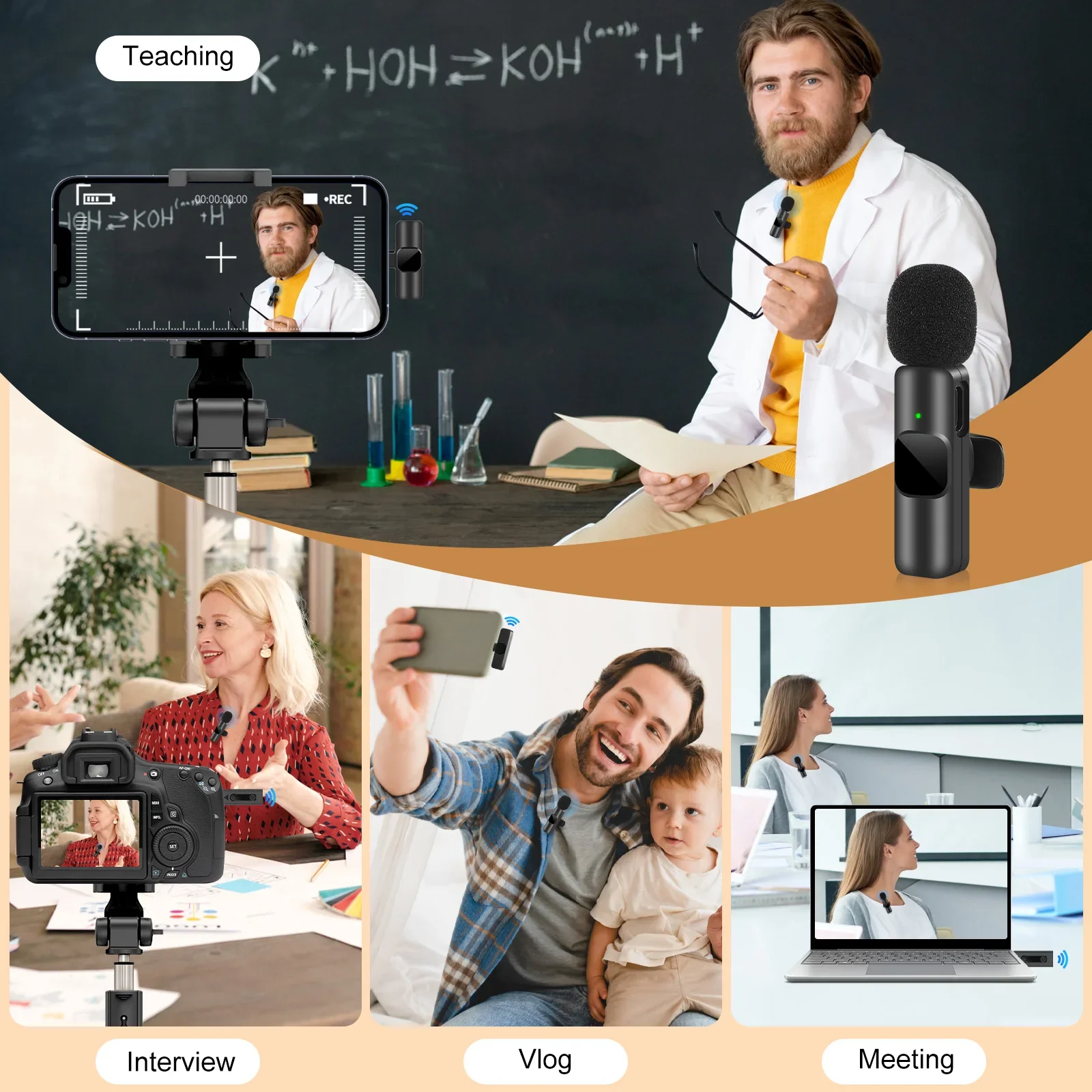 portable wireless lavalier microphone for seamless iphone and android streaming and gaming experiences - الصورة 7