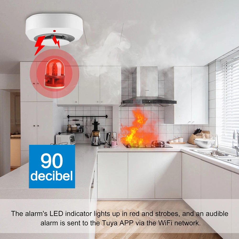 smart smoke detector alarm with zigbee and wifi for home fire protection and security - Image 5