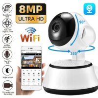 8mp wifi security camera with night vision and motion detection for indoor baby monitoring