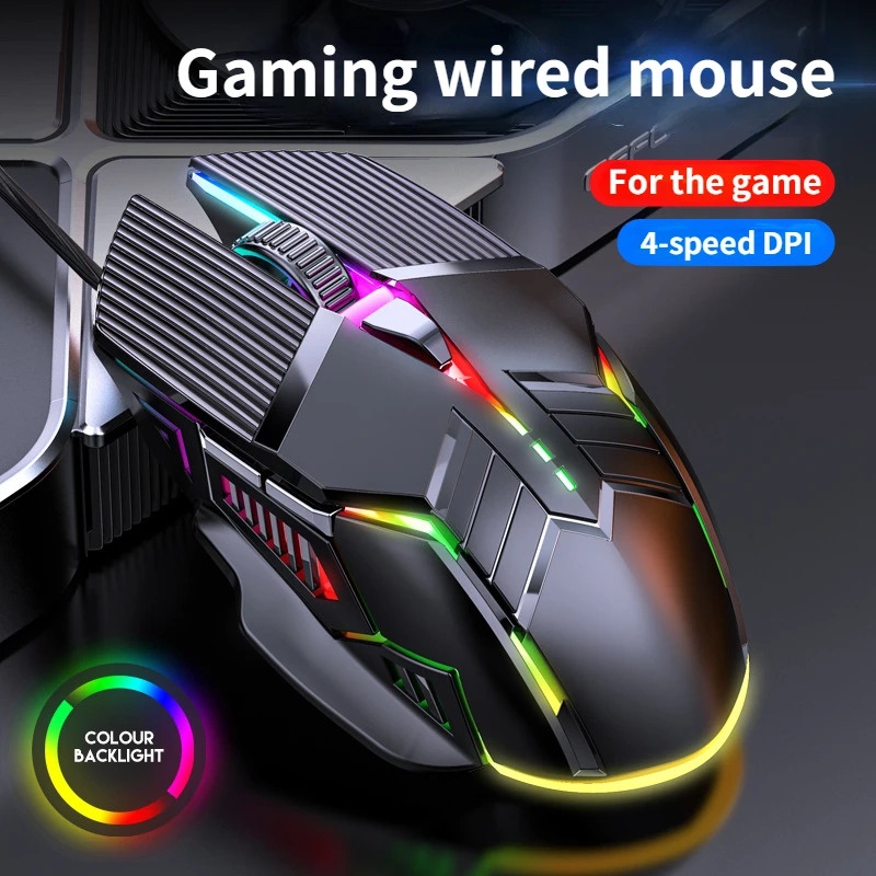 ergonomic wired gaming mouse 3200dpi with rgb lighting and silent buttons for pc and laptop - الصورة 5