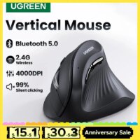 wireless ergonomic vertical mouse with bluetooth 50 4000dpi six silent buttons for windows mac