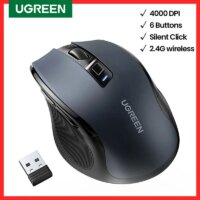 wireless ergonomic mouse with 4000 dpi silent buttons for macbook laptop and tablet use
