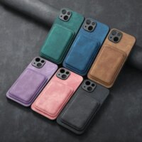 vintage leather case with detachable magnetic wallet for iphone 16 15 14 13 12 11 models