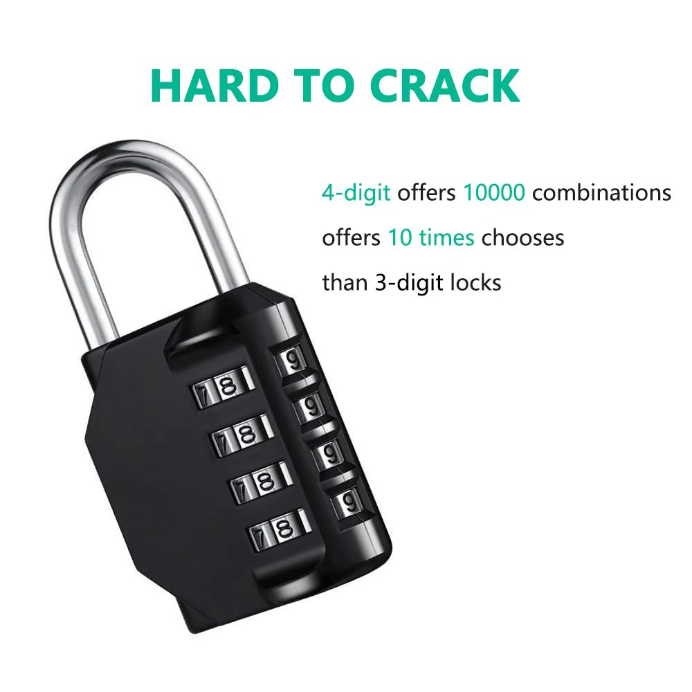 resettable 4 digit combination lock waterproof heavy duty padlock for outdoor school use - Image 7