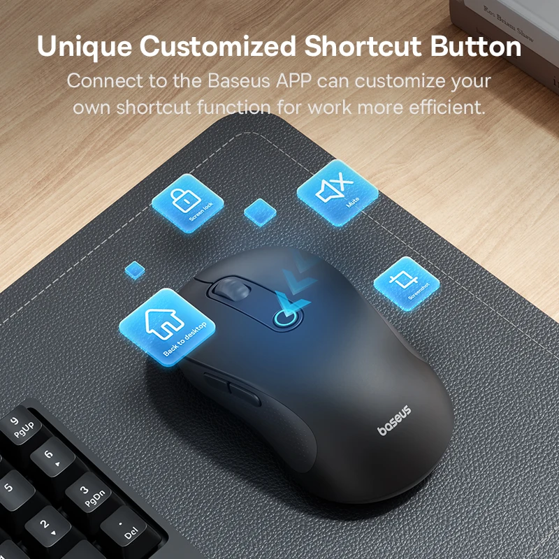ergonomic wireless mouse with bluetooth 5.2 4000dpi seven mute buttons for tablet and laptop - الصورة 7