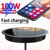 fast 100w wireless desktop charger for iphone samsung huawei xiaomi with charging indicator and holder