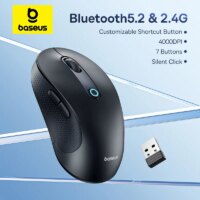 ergonomic wireless mouse with bluetooth 5.2 4000dpi seven mute buttons for tablet and laptop