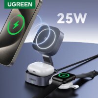 25w magnetic wireless charger stand for iphone 15 16 pro max airpods fast charging solution