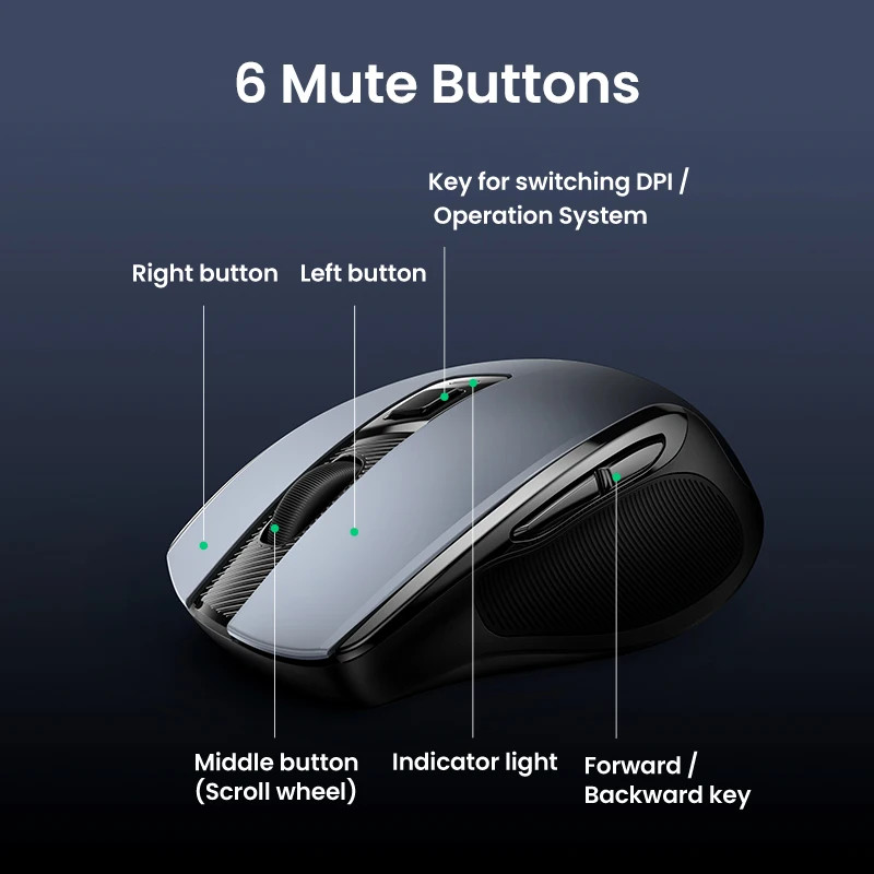 wireless ergonomic mouse with 4000 dpi silent buttons for macbook laptop and tablet use - Image 6
