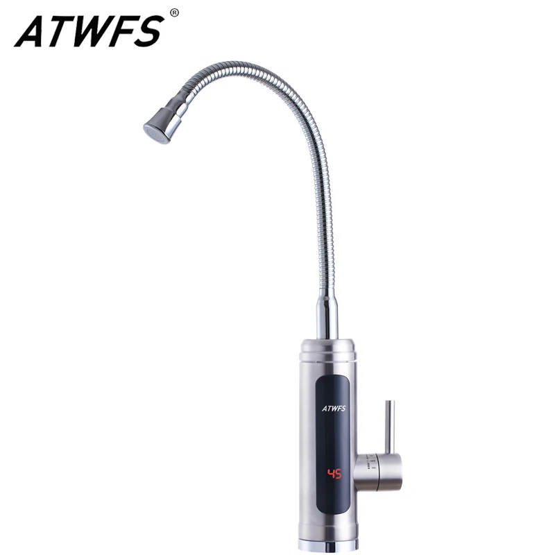 instant tankless electric water heater tap for kitchen and bathroom with stainless steel design