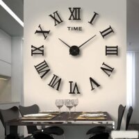 large 3d roman numeral acrylic mirror wall clock stylish home decor for living room