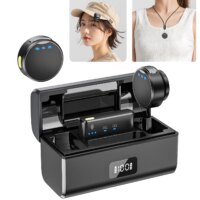 professional wireless lavalier microphone with charging box for smartphone recording and noise reduction