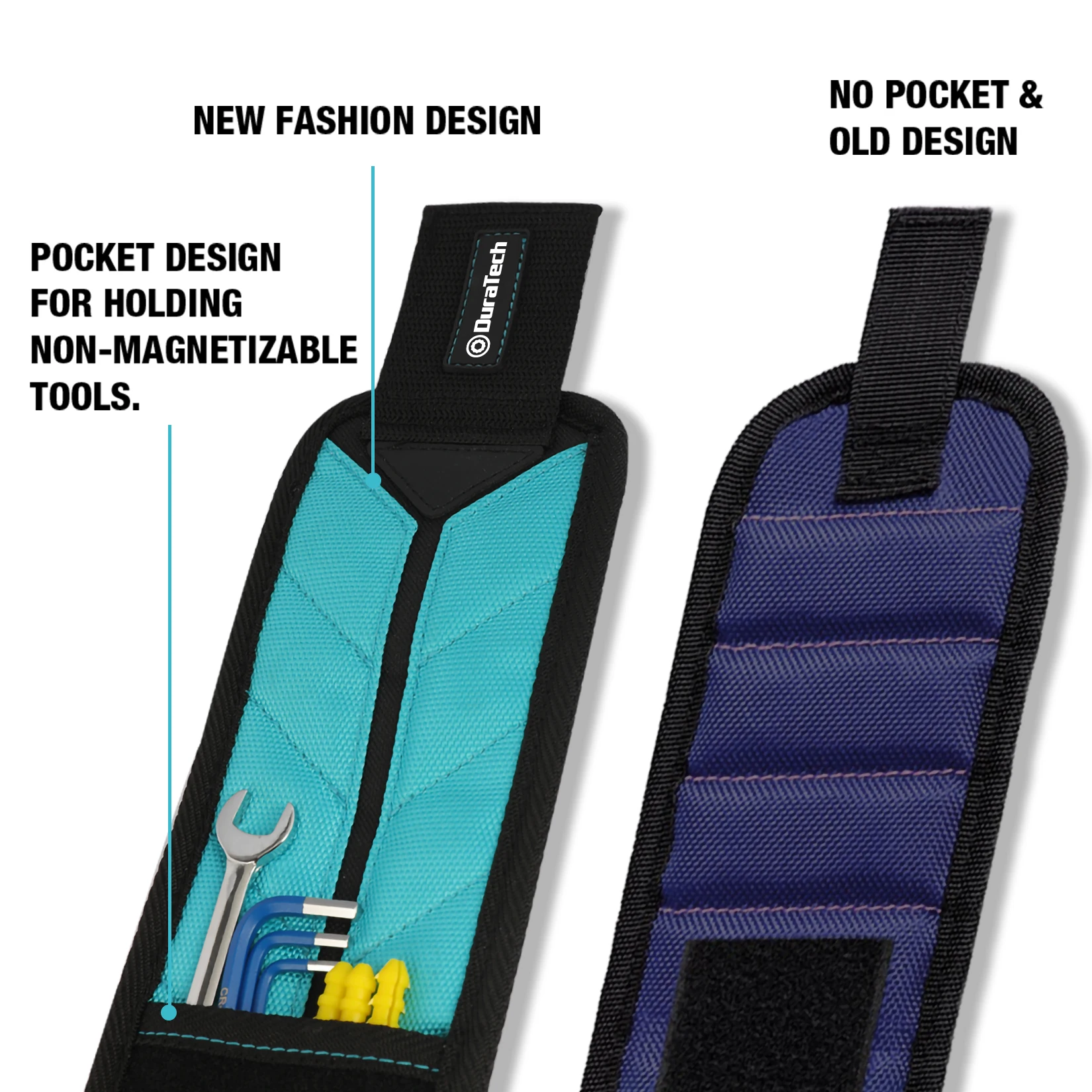 magnetic wristband tool belt set with pockets and strong magnets for convenient diy projects - الصورة 5