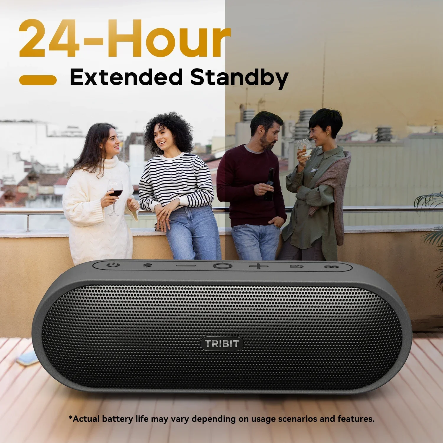 30w portable bluetooth speaker with ipx7 waterproof design for 24 hours playtime outdoors - الصورة 4