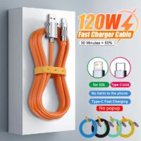 super fast charging 120W liquid silicone usb c cable for iphone and android devices 2m length