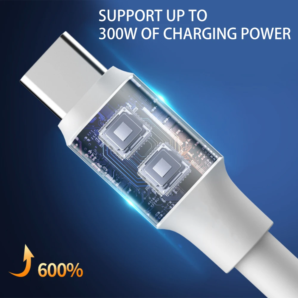 sturdy thick type c cable 300w super fast charging data line for android and samsung devices - Image 5