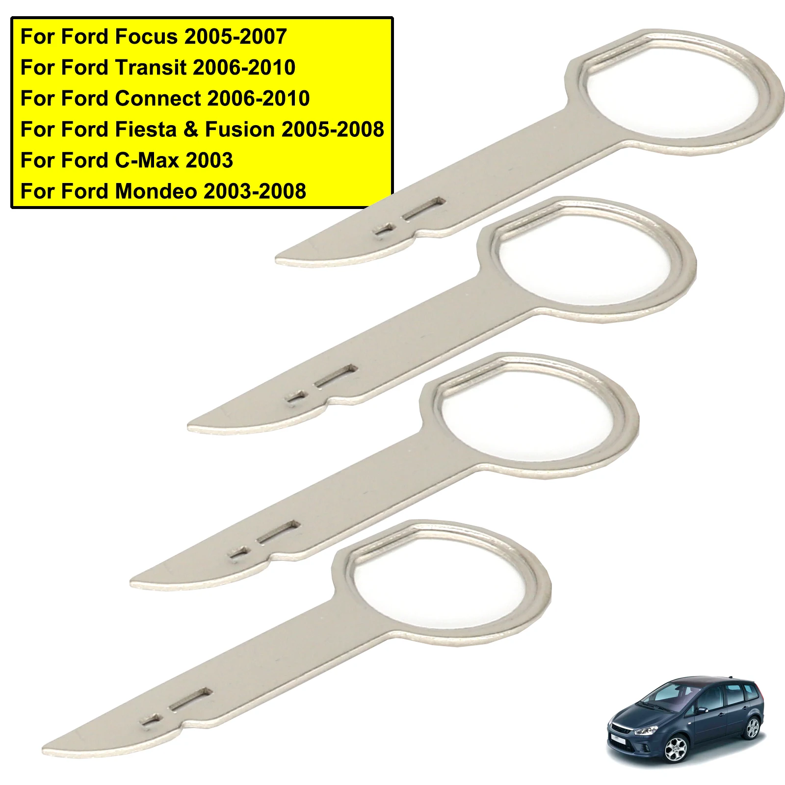 metal radio cd stereo removal key extractor tools for ford vehicles fiesta focus transit mondeo c-max - الصورة 5