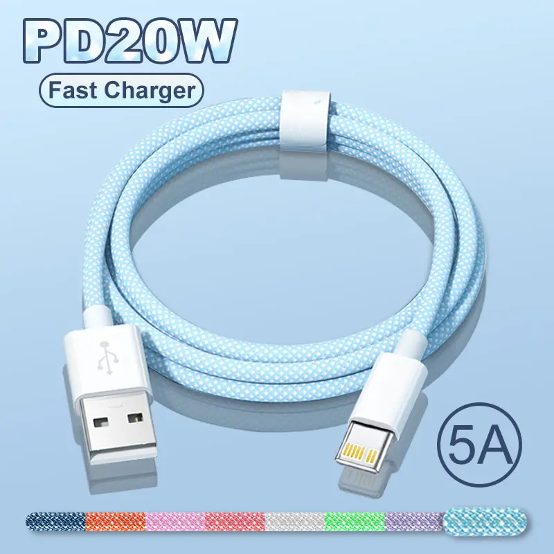fast charging 20w pd usb to iphone charger cable compatible with iphone 14 13 12 11 pro max mini