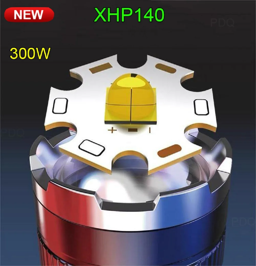 powerful 300w 19000lm rechargeable led flashlight with adjustable zoom for outdoor adventures - Image 3