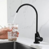 modern stainless steel kitchen drinking water tap with anti-osmosis purification and swivel feature