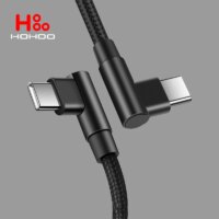 90 degree elbow 100W usb c to type c fast charger cable for iphone and android devices