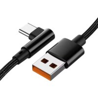 fast charging 6a type c usb cable for gaming 66w quick charge 90 degree elbow design