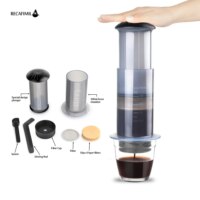 portable espresso maker with filters for authentic cafe style coffee anywhere