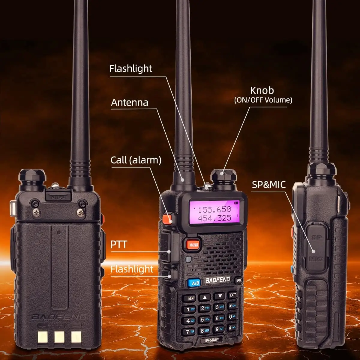 high power portable dual band walkie talkie long range two way radio with 128 channels - Image 6