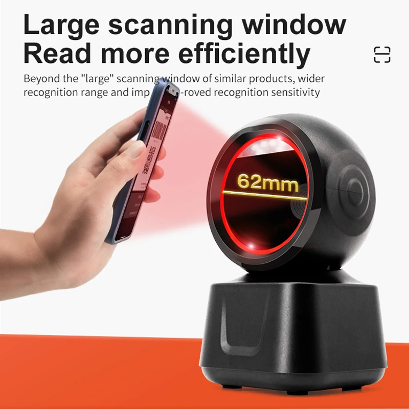 high-speed desktop 2d barcode scanner usb omnidirectional qr code reader for efficient scanning - الصورة 4