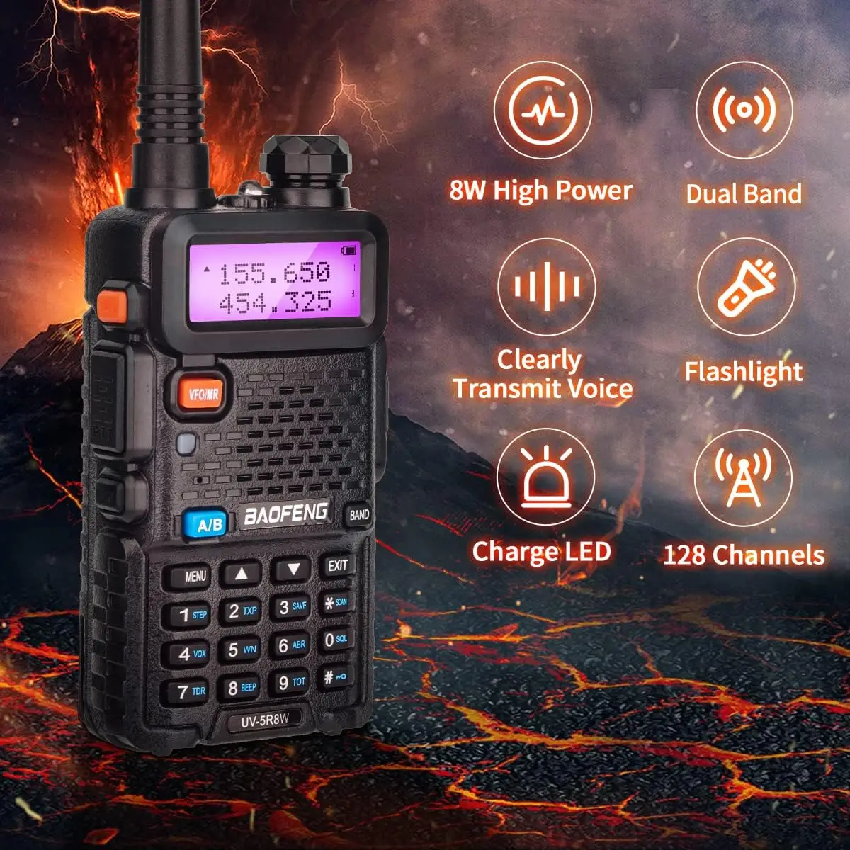 high power portable dual band walkie talkie long range two way radio with 128 channels - Image 4