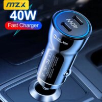 40w smart dual usb car charger with quick fast charging for mobile devices and tablets