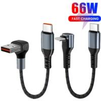 fast charging data cable 90 degree bend usb to type c 06a 05m short power bank cable