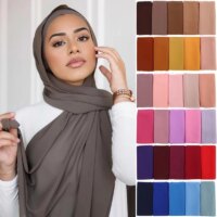 long chiffon hijab scarf for women versatile solid color head wrap perfect for all seasons