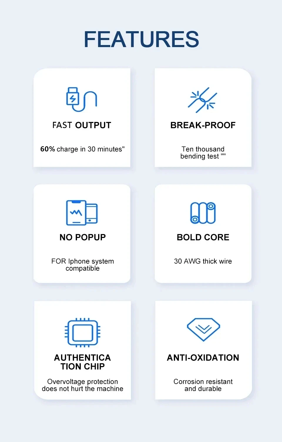 30w fast charging usb c to ios cable for iphone 14 13 12 11 pro max 2m length - Image 4