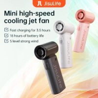 handheld turbo fan with super strong wind five speeds long battery life portable pocket fan