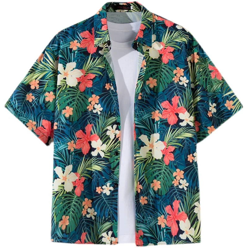 casual summer shirt for men with cartoon print loose fit short sleeves perfect for beach days