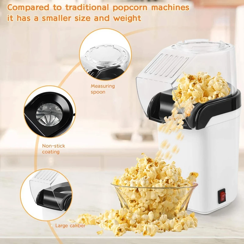 automatic hot air popcorn maker for home ideal kids gift in red or white colours - Image 6