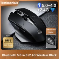 ergonomic wireless mouse with bluetooth and 24g connectivity for quiet office and gaming use