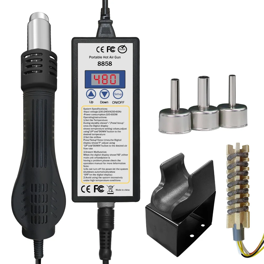 lcd digital hot air gun soldering station micro rework tool for welding and repairs 220v 750w