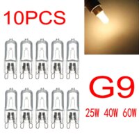 10pcs warm white halogen bulb set 25W 40W 60W G9 clear light lamps 230V