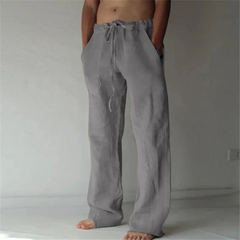 lightweight breathable cotton linen pants for men casual streetwear spring autumn trousers in solid colors - Image 7